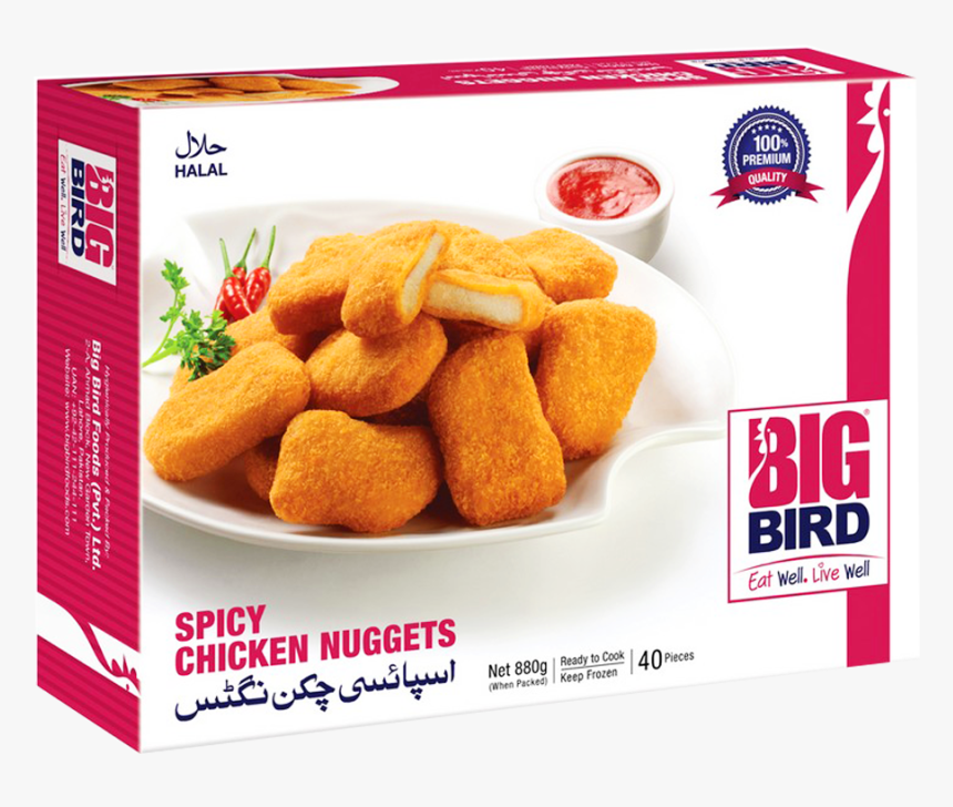 Big Bird Spicy Chicken Nuggets 880 Gm - Big Bird Food Pvt Ltd, HD Png Download, Free Download