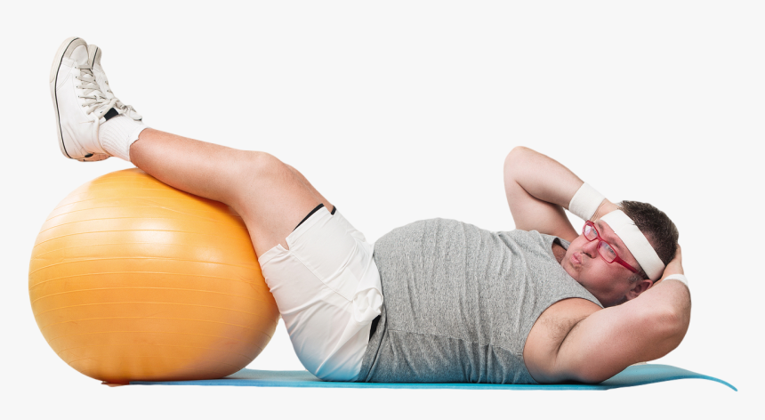 Abs Exercise Png Image - Obese Person Doing Exercise, Transparent Png, Free Download
