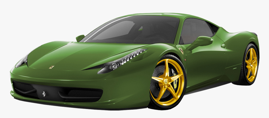 Green Ferrari Car Png Image - Ferrari 458 Italia, Transparent Png, Free Download