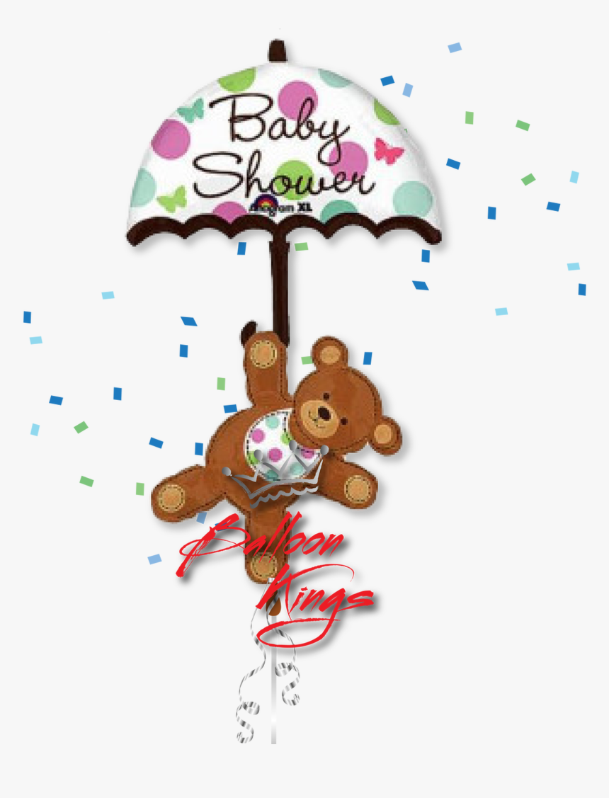 Baby Shower Umbrella Bear - Baby Shower With Umbrella, HD Png Download, Free Download