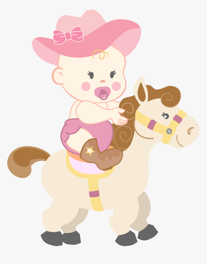 Baby Boy Cowboy Shower On A Horse - Cowgirl Baby Png, Transparent Png, Free Download