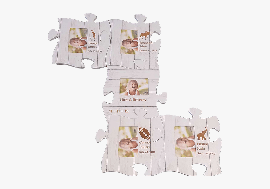 Family Set Of Puzzle Piece Picture Frames - Elephant, HD Png Download, Free Download