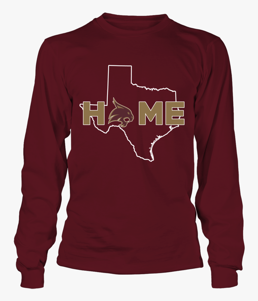 Home With State Outline Texas State Bobcats Shirt - Long-sleeved T-shirt, HD Png Download, Free Download