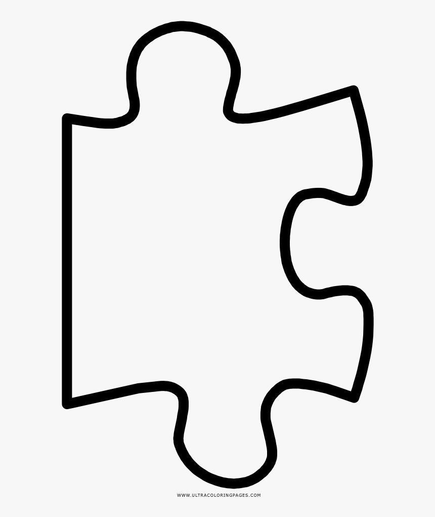 Puzzle Piece Coloring Page - Dibujo De Pieza De Rompecabezas, HD Png Download, Free Download