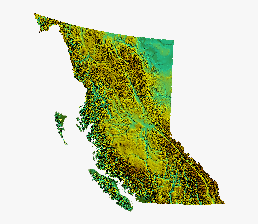 File - Bc-relief - Caribou Mountains On A Map, HD Png Download, Free Download