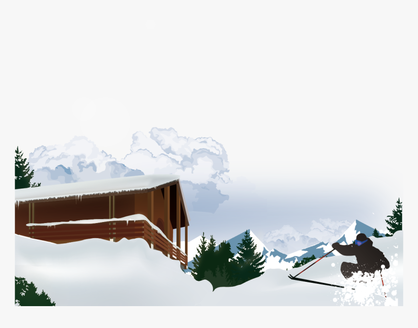 Beautiful Mountain Snow Euclidean Vector - Vector Illustrator Ski, HD Png Download, Free Download