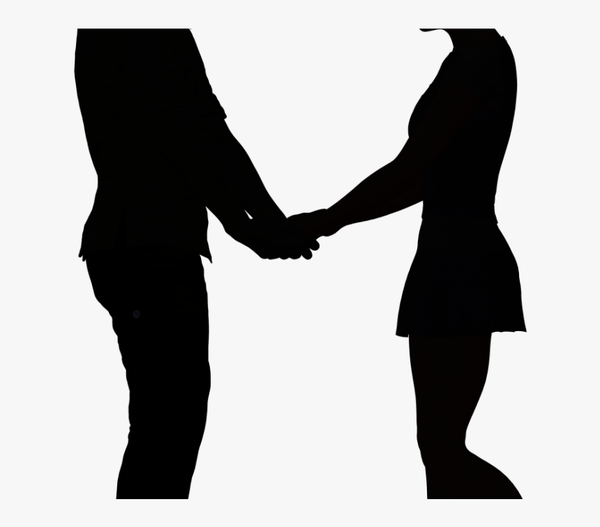 couple holding hands silhouettes