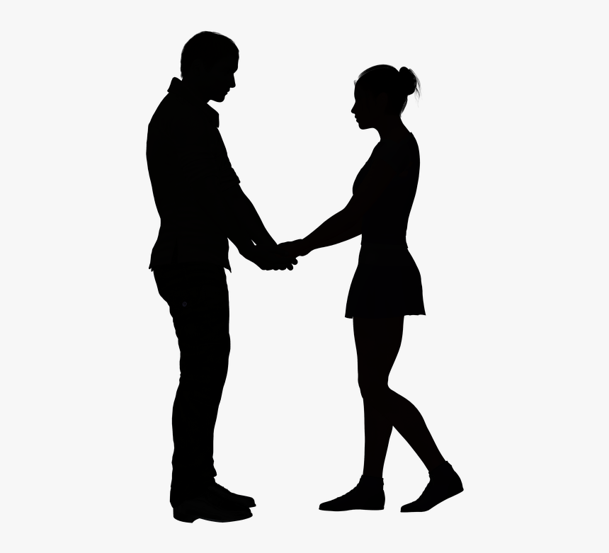 Holding-hands - Boy And Girl Holding Hands Silhouette, HD Png Download, Free Download