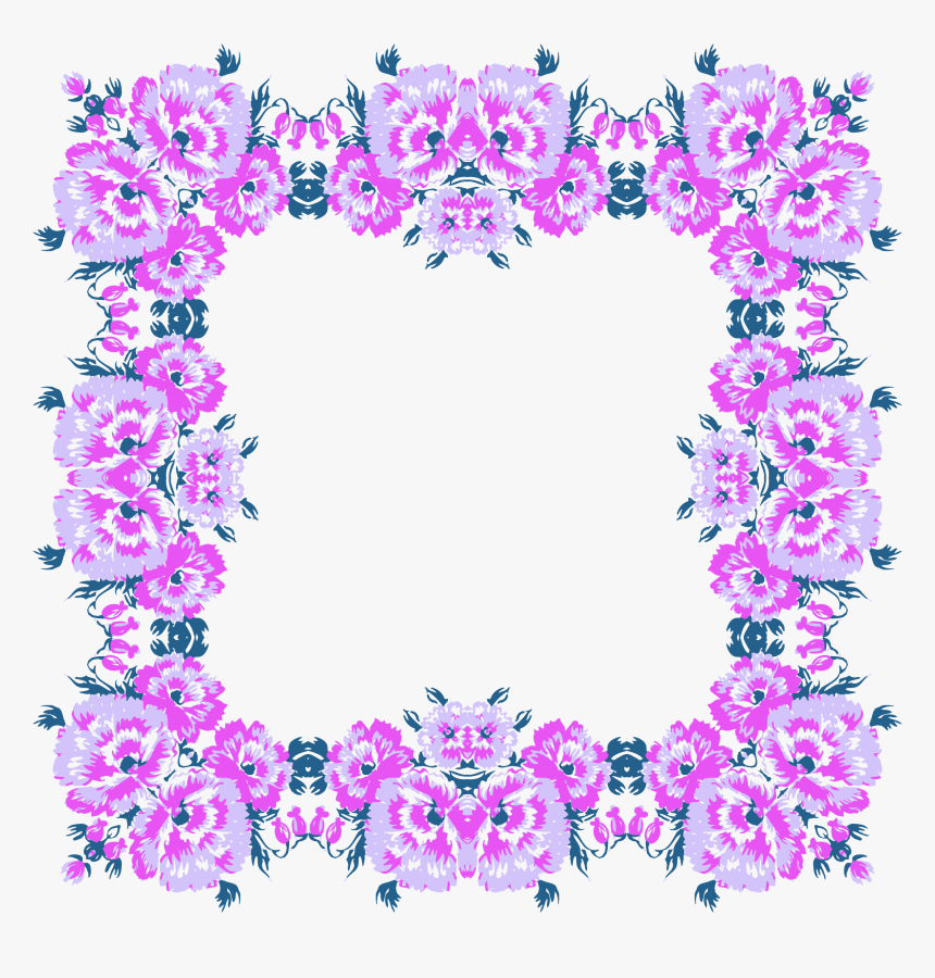 Floral Wreath Frame 2 Variation 2 Clip Arts - Flowers Design, HD Png Download, Free Download