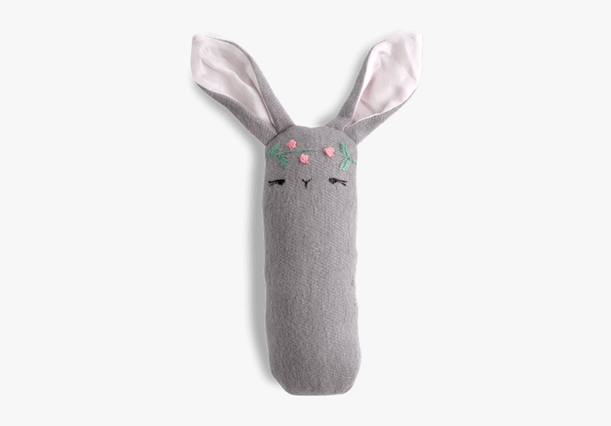 Floral Wreath Bunny Rattle - Rabbit, HD Png Download, Free Download