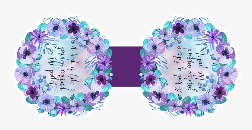 Purple Watercolor Flower Wreath, HD Png Download, Free Download