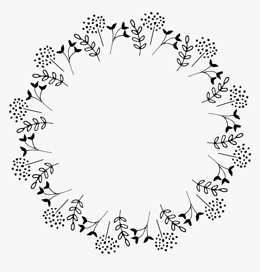 Clip Art Floral Wreath Black And White - Circle, HD Png Download, Free Download