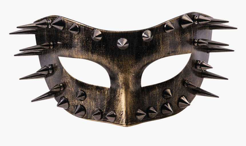 Spiked Golden Half Mask With Ties - Spiked Masquerade Mask, HD Png Download, Free Download