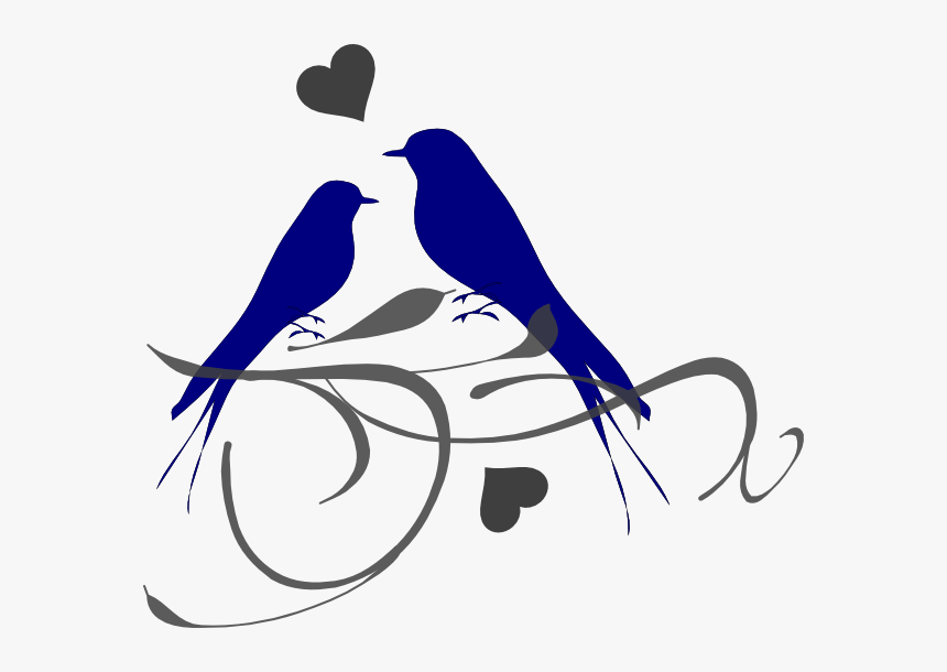 Love Birds Svg Clip Arts - Blue Love Birds Clipart, HD Png Download, Free Download