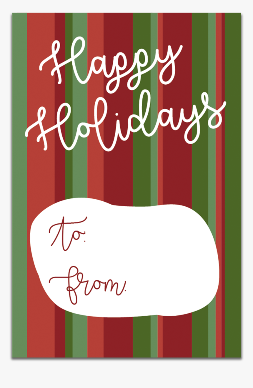 Happy Holidays Gift Tags Greeting Card, HD Png Download kindpng