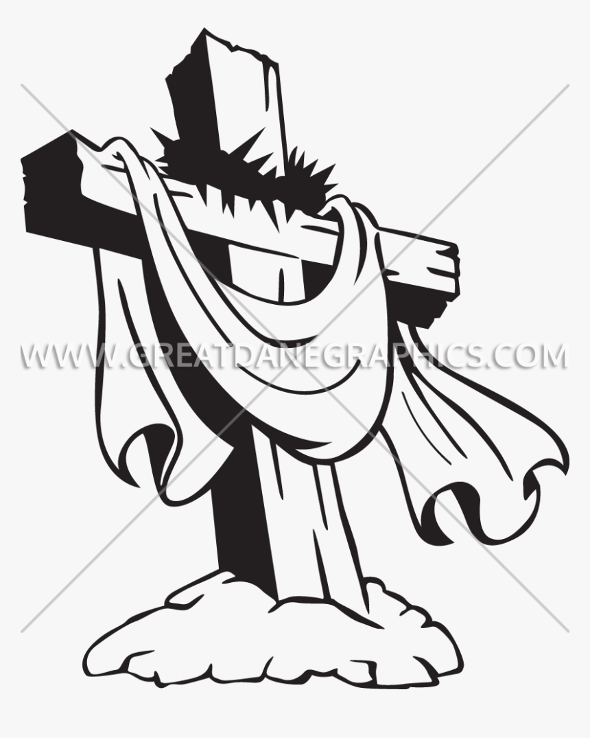 Jesus Of Drawing At - Clipart Cross On A Hill, HD Png Download, Free Download