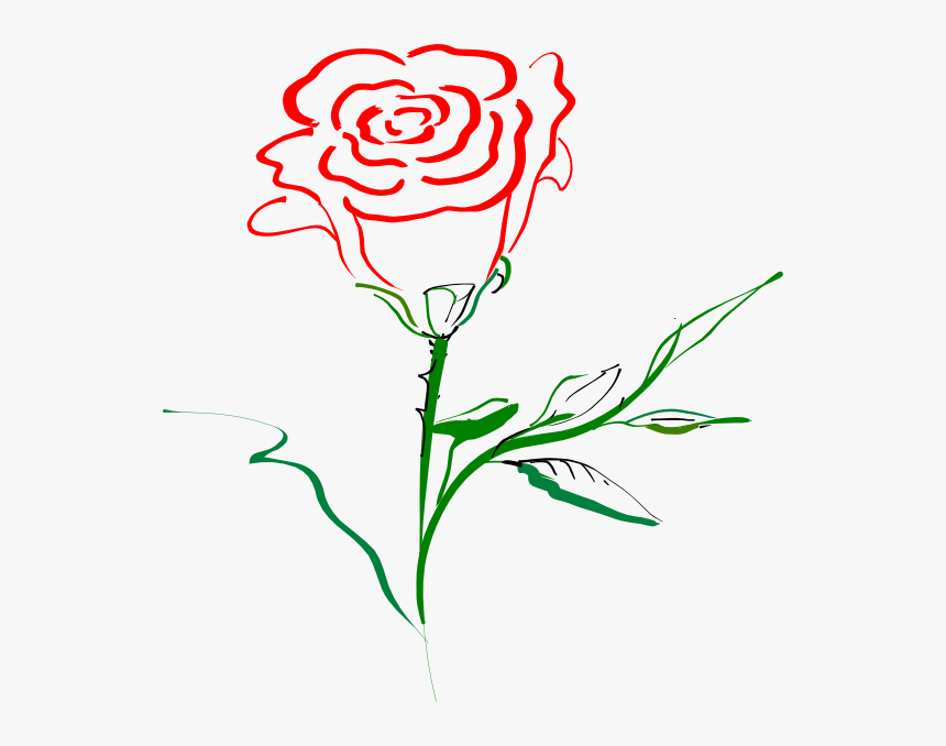 Rose Outline Svg Clip Arts - Calligraphic Lines In Art, HD Png Download, Free Download