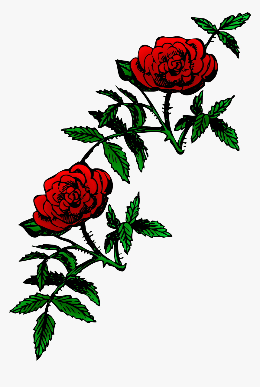 Rose Outline Png -public Domain Rose Decoration - Transparent Rose Clip Art, Png Download, Free Download