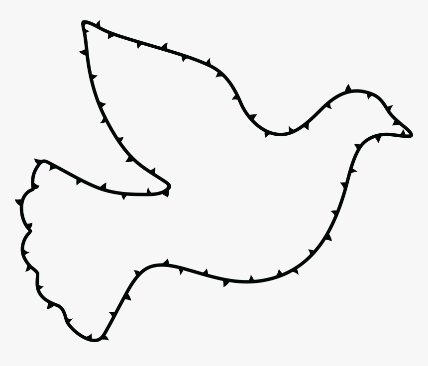 Free Clipart Of A Dove Made Of Thorns - Drawing Of Dove For Peace, HD Png Download, Free Download