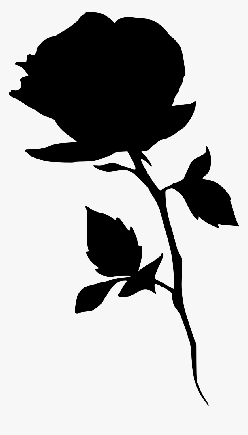 Silhouette Clip Art - Silhouette Of A Rose, HD Png Download, Free Download