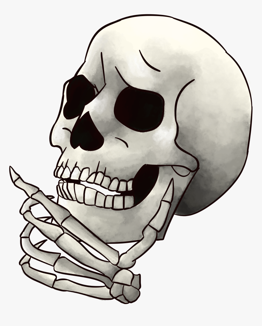Face Bone Nose Black And White Head Jaw Skull Line - Bone Thinking, HD Png Download, Free Download