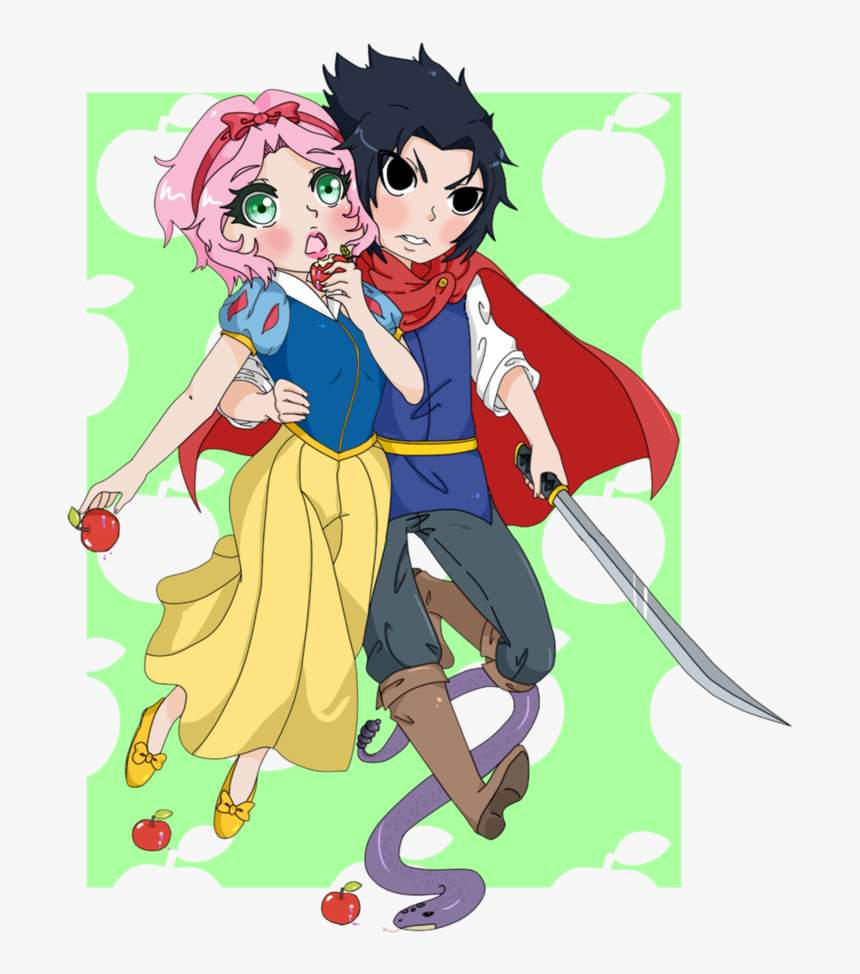 Sasuke And Sakura By Applelove-chan - Sakura As Snow White, HD Png Download, Free Download