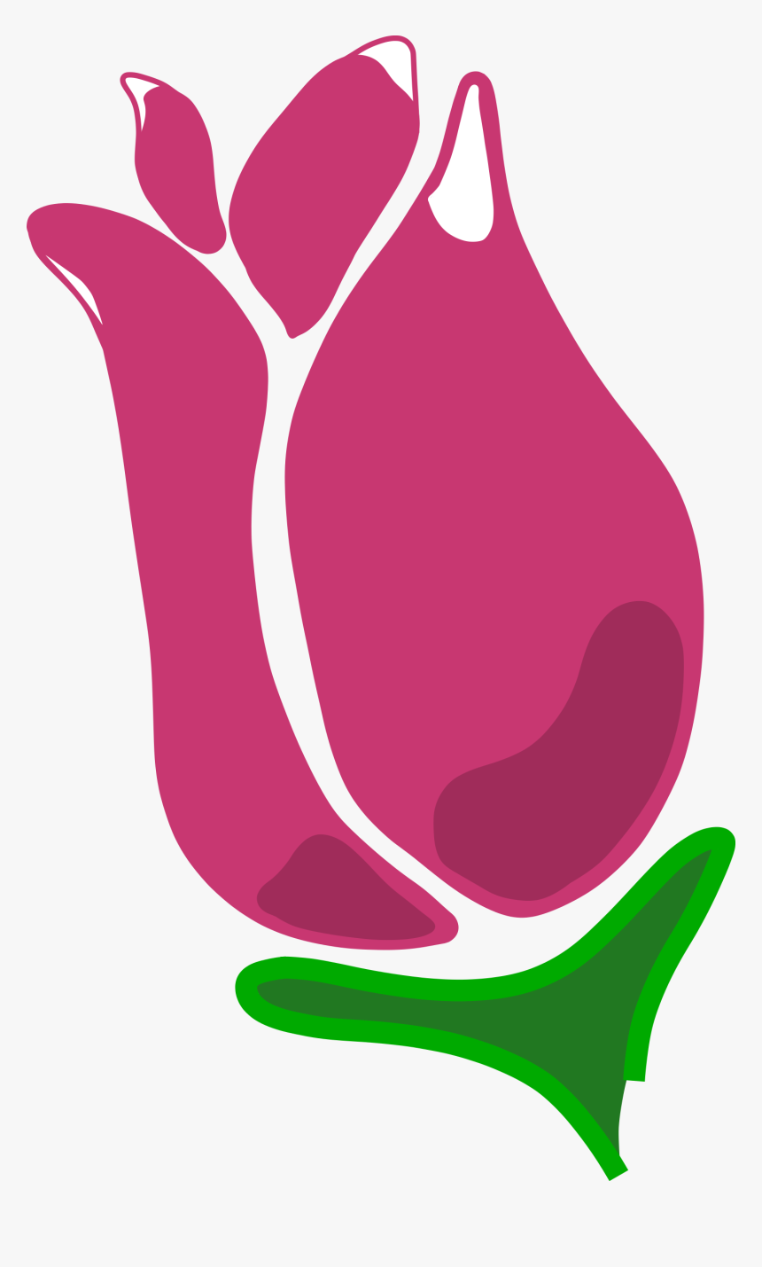 Rose Outline On Pinterest Flower - Rosebud Clipart, HD Png Download, Free Download