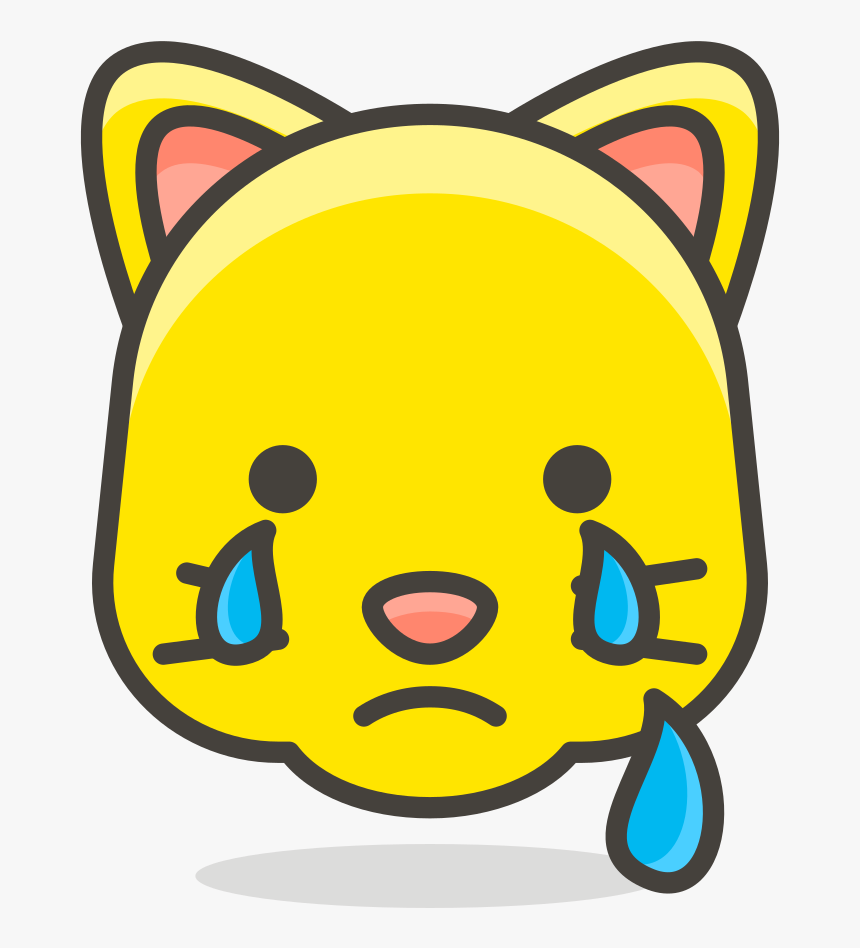 103 Crying Cat Face - Cat Emoji Drawing, HD Png Download, Free Download