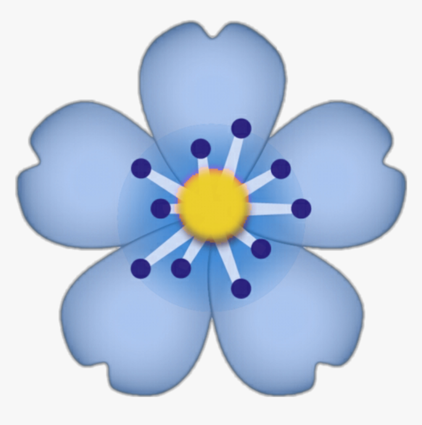 Emoji Apple Iphone Flower Fleur Cute Blue Hibiscusflowe, HD Png Download, Free Download