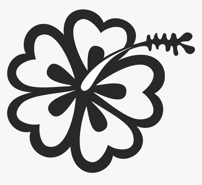 Transparent Flower Outline Png - Hibiscus Flower Outline Png, Png Download, Free Download