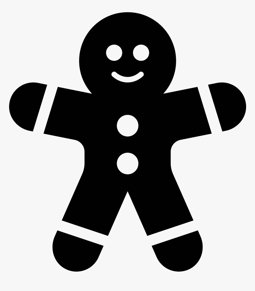 Transparent Gingerbread Man Png - Ginger Bread Black And White, Png Download, Free Download