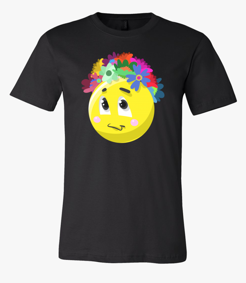 Emoji Flower Cute Face Emojis Flowery Crown T Shirt - Punk Shirts Professional Uncle No Kids, HD Png Download, Free Download