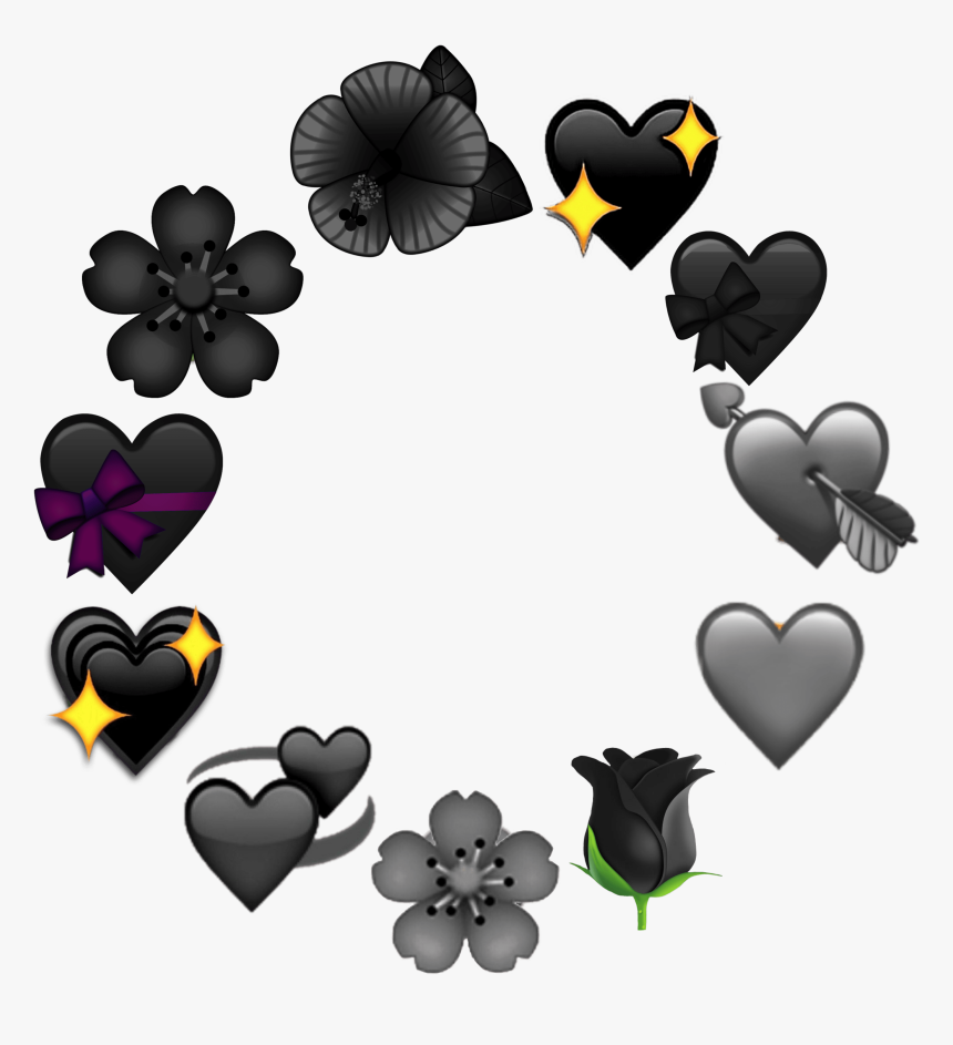 Black Aesthetic Heart Emoji, HD Png Download, Free Download