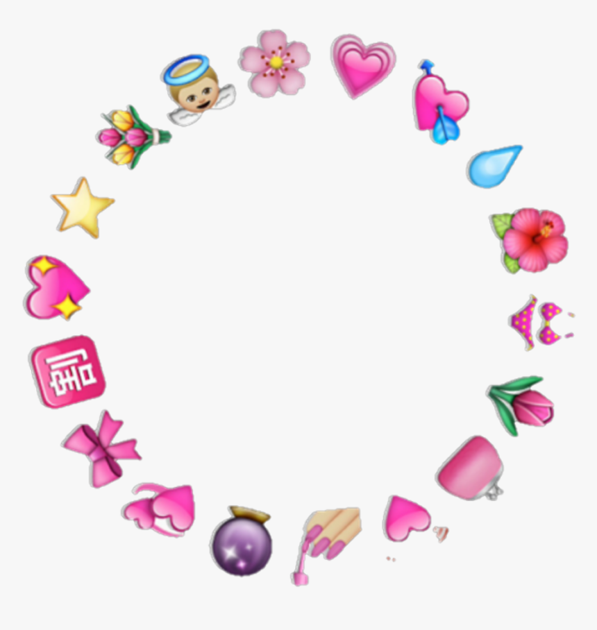 Icon Angel Flower Hearts Cute Kawaii Kpop Fofo Flor - Heart Emoji Circle Png, Transparent Png, Free Download