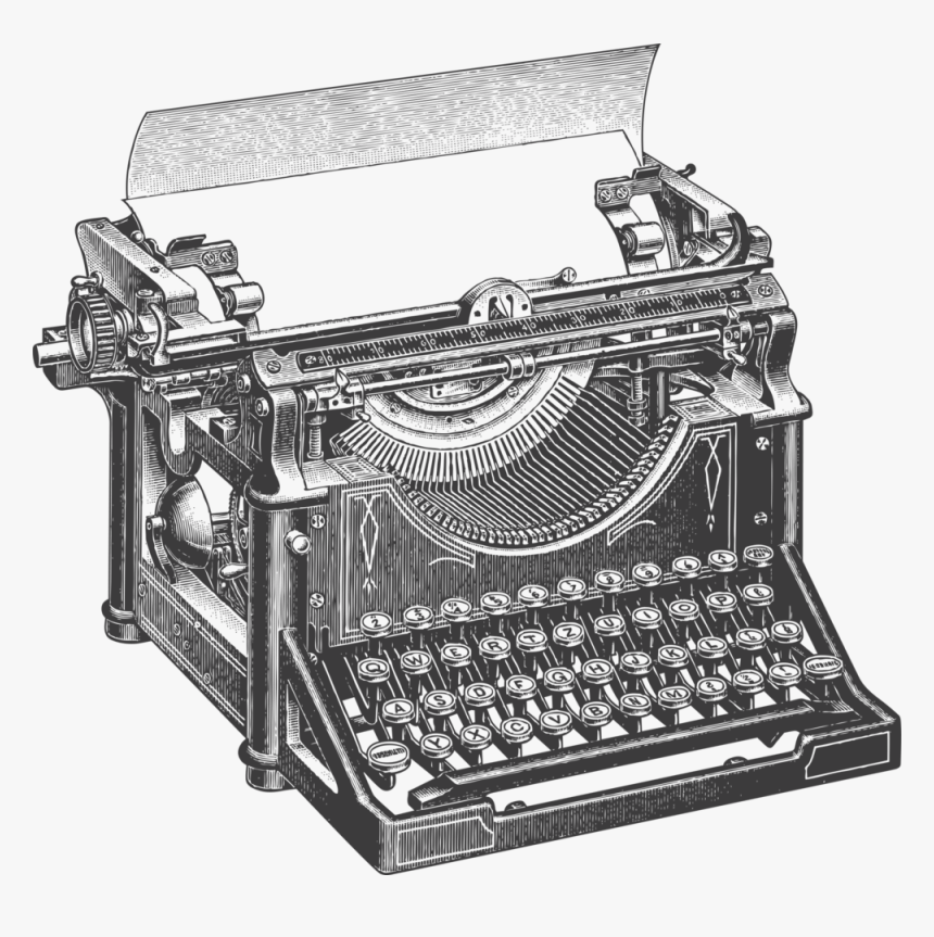 Write Typewriter Shirt Writer Author Gift T-shirt - Vintage Typewriter, HD Png Download, Free Download