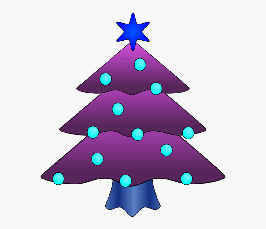 Purple Christmas Tree Clip Art - Christmas Tree Vector Png Black, Transparent Png, Free Download