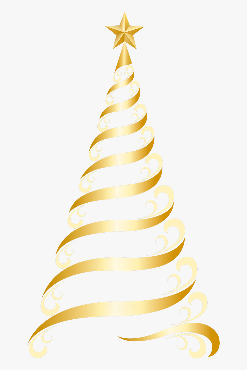 Transparent Golden Deco Tree Png Clipart - Golden Christmas Tree Clip Art, Png Download, Free Download