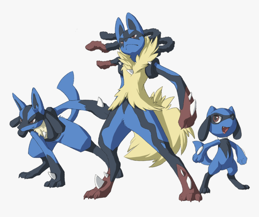 Lucario Mega Lucario Megalucario Riolu Pokemon Mewitti - Riolu Lucario Mega Lucario, HD Png Download, Free Download