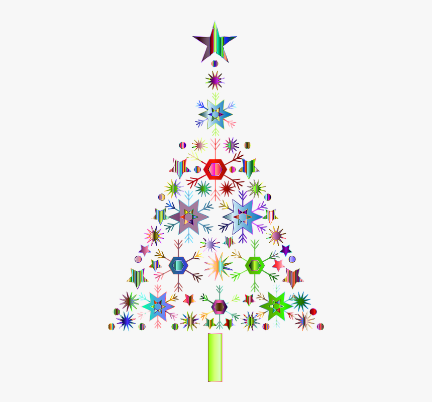 Snowflakes, Christmas Tree, Jesus, Festive, Holidays - Transparent Background Christmas Tree Pictures Clip, HD Png Download, Free Download