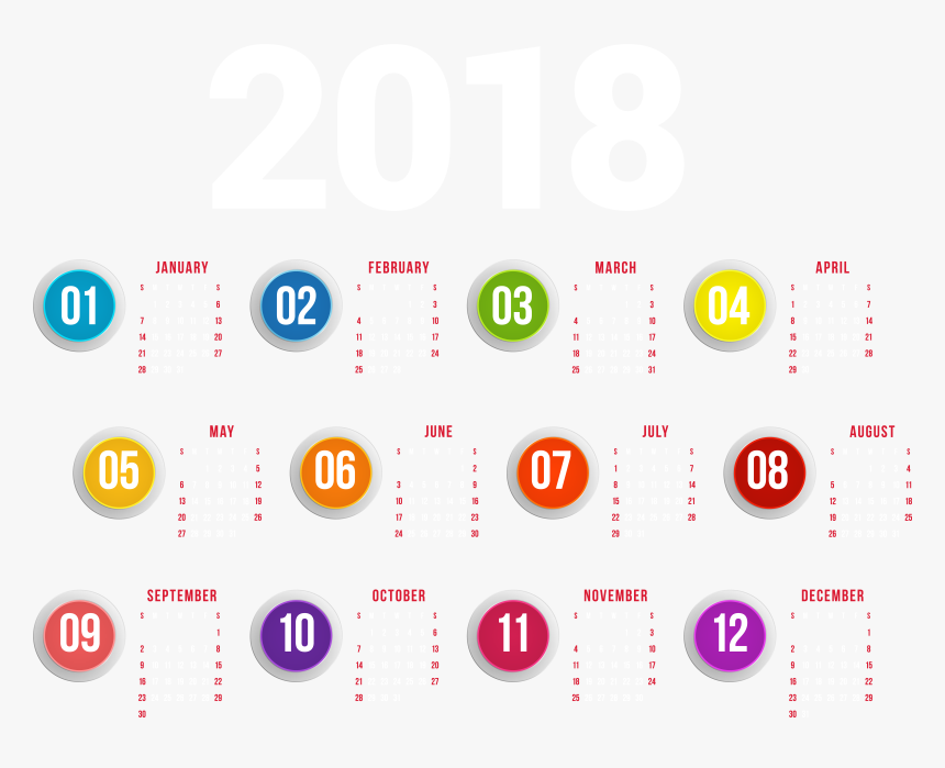 2018 Calendar Png, Transparent Png, Free Download