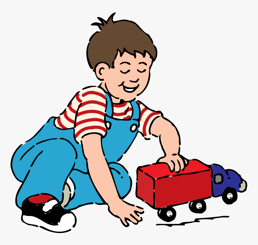 Play Clipart Kids - Boy With A Toy, HD Png Download, Free Download