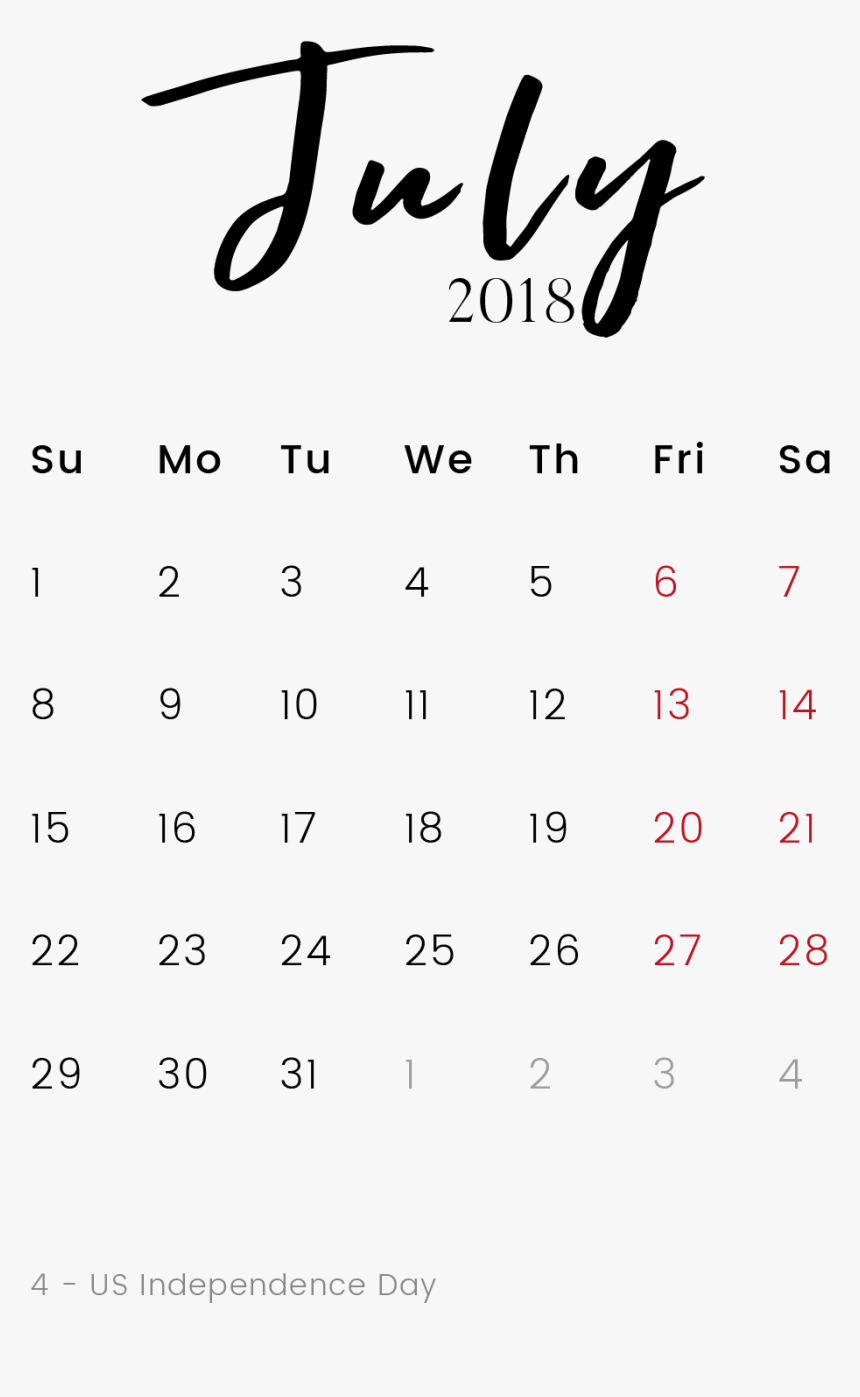 July Calendar Please - July Calendar Transparent, HD Png Download, Free Download