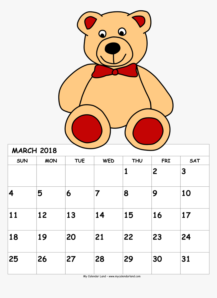 Clipart Calendar March - May 2019 Calendar Cartoon, HD Png Download, Free Download