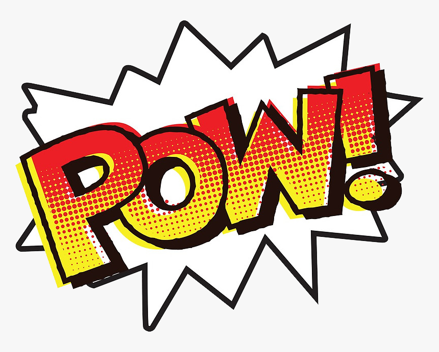 Pow Pow Cartoon Message Text Batman - Pow Onomatopoeia, HD Png Download, Free Download