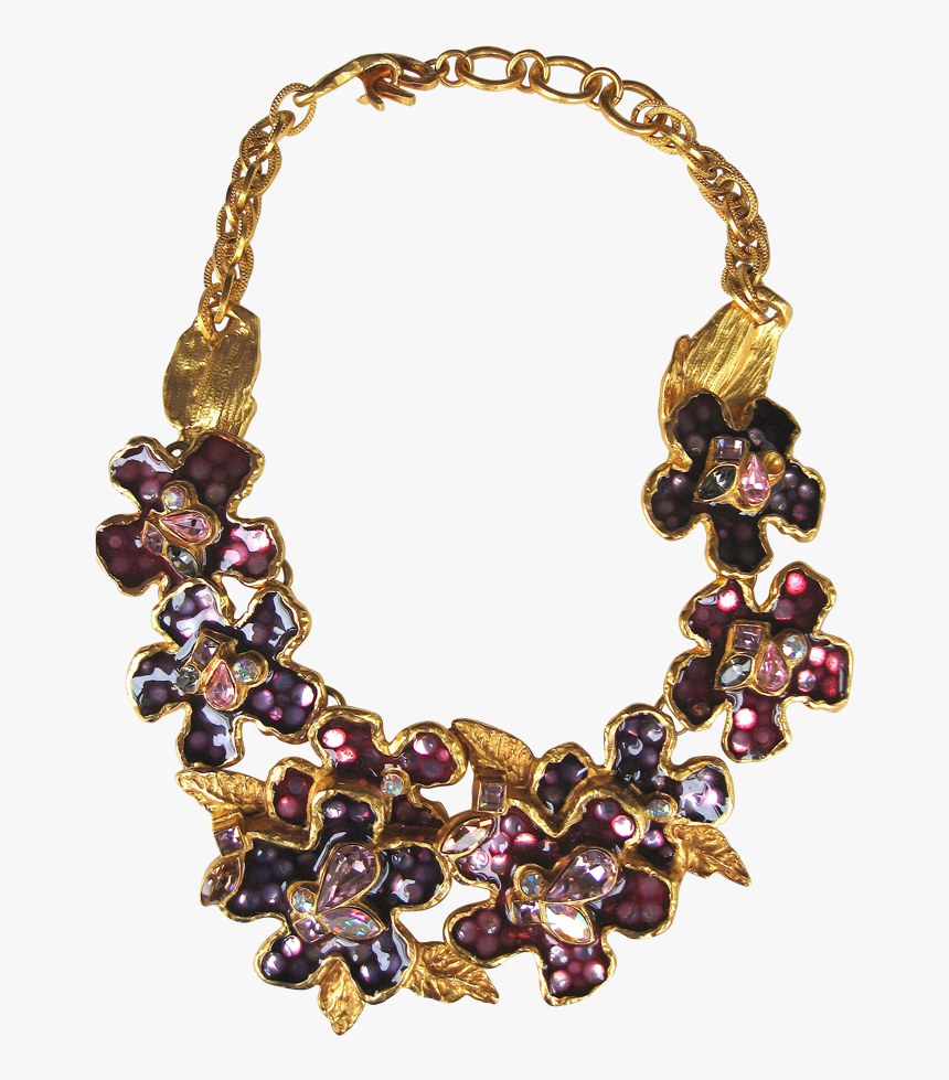 Collier Haute Couture Lacroix Flower Necklace, Beaded - Necklace, HD Png Download, Free Download