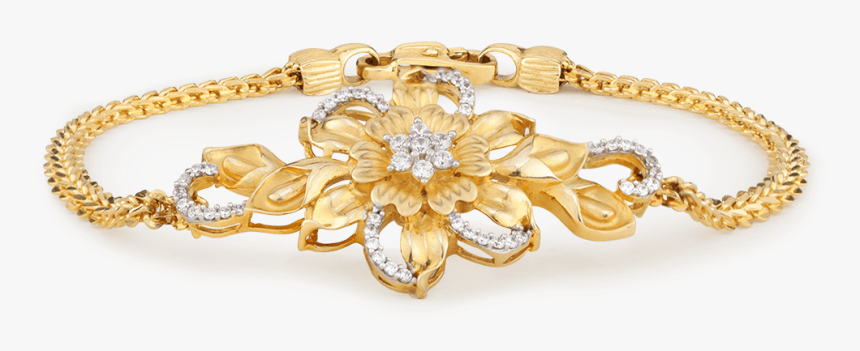 22ct Gold Flower Bracelet - Chain, HD Png Download, Free Download