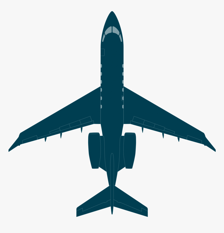 Challenger 350 Top View Cad - Erj 135 Vs Erj 145, HD Png Download, Free Download