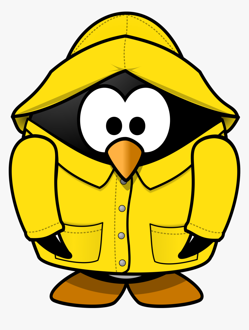 Penguin In The Rain Clip Arts - Penguin Clipart Rain, HD Png Download, Free Download