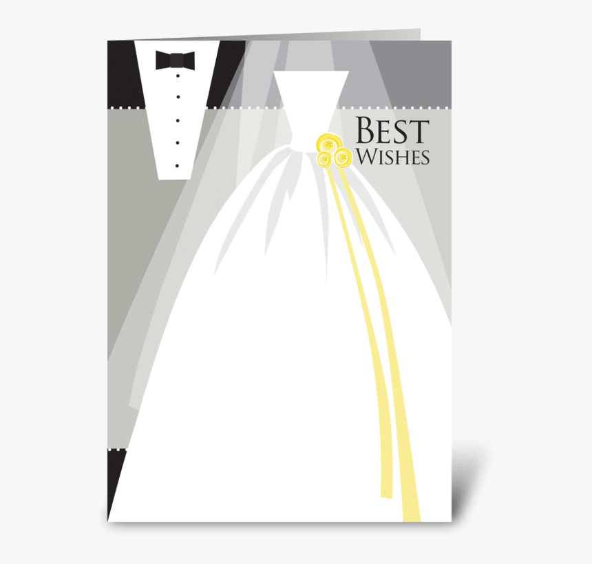 Bride & Groom Best Wishes Greeting Card - Illustration, HD Png Download, Free Download
