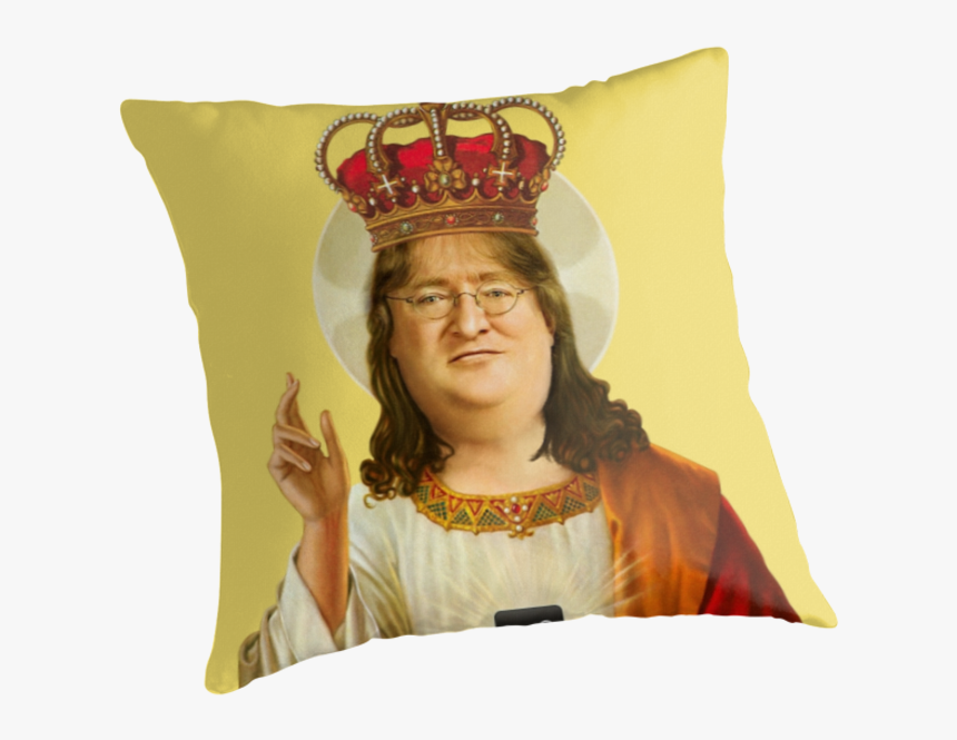 Gabe Newell Pillow - Jesus Gabe, HD Png Download, Free Download